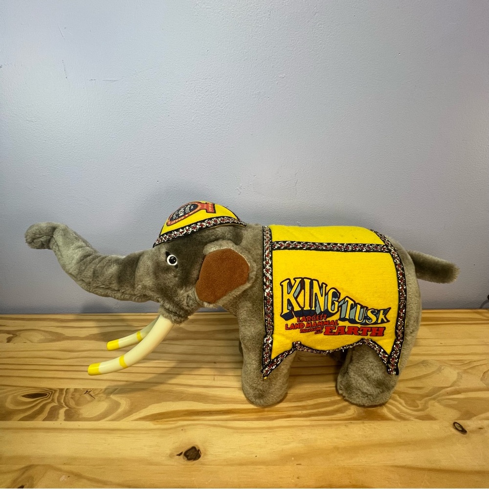 Vintage Ringling Brothers Circus King Tusk Elephant Plush
